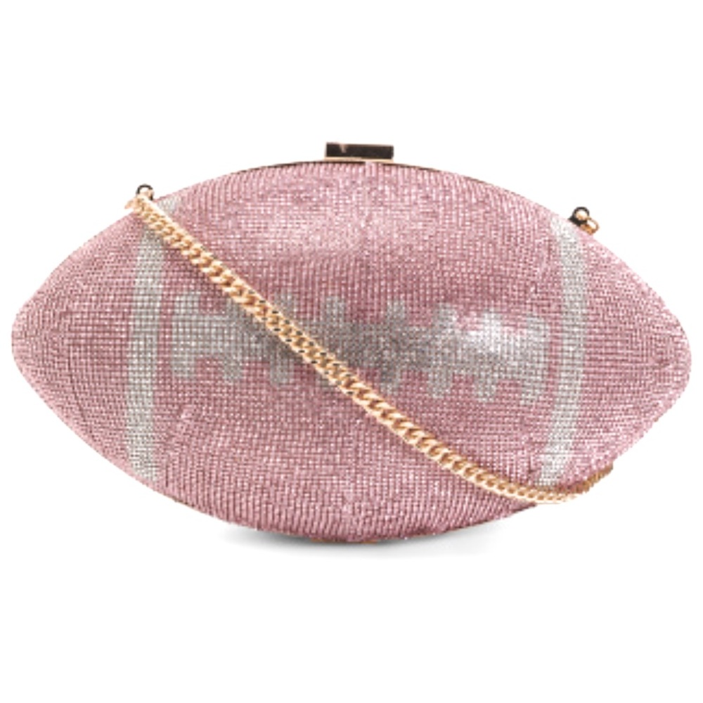 JOSEPH D'AREZZO Crystal Football Bag Rhinestone Crossbody Clutch NWT - Picture 7 of 7
